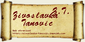 Živoslavka Tanović vizit kartica